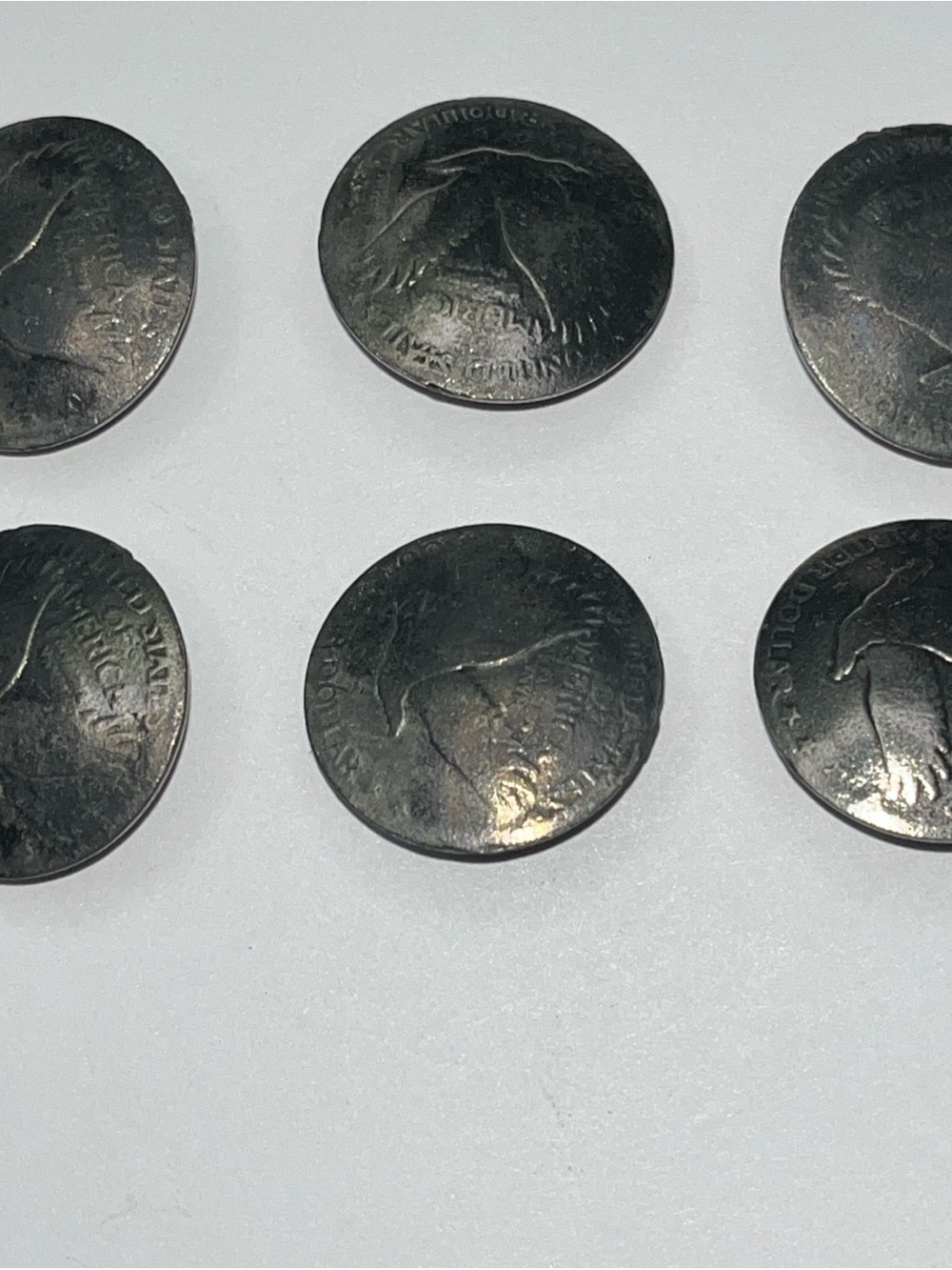 Vintage coin buttons quarters lot of six
